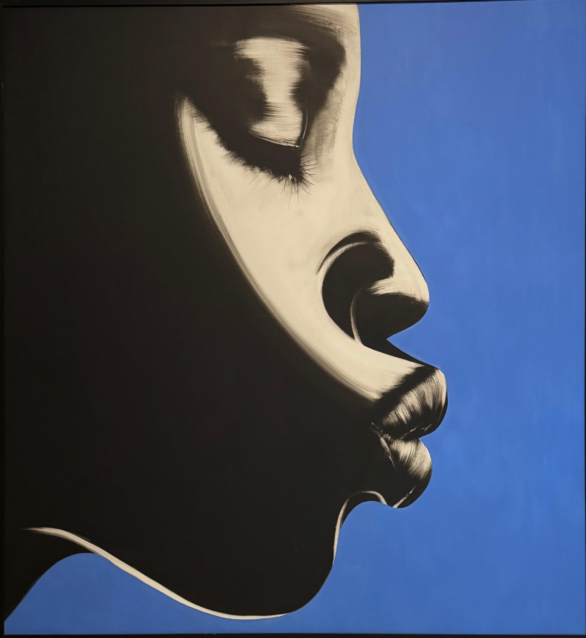 El Beso fondo azul por Diego Linares