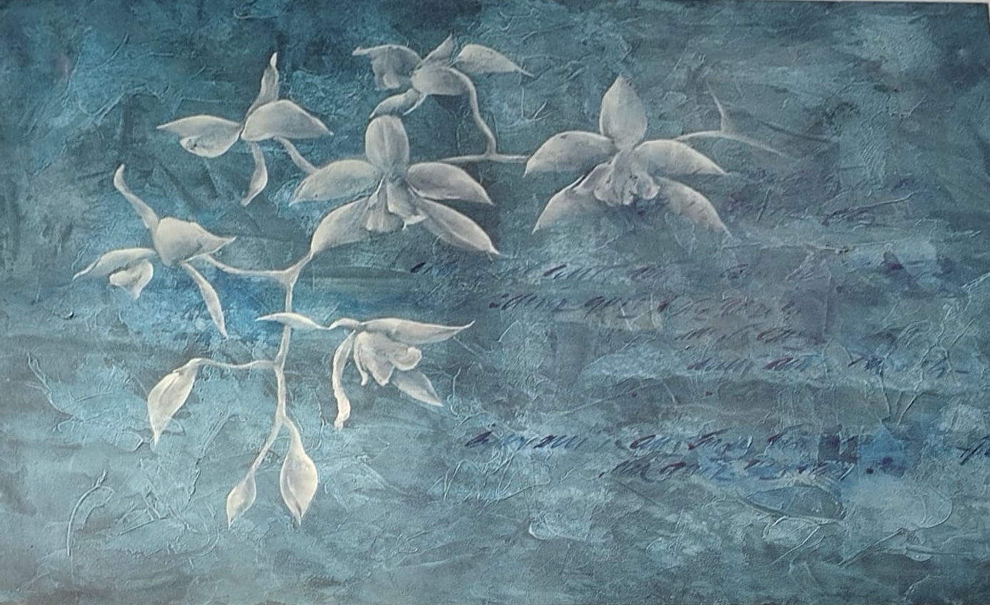 Orquídeas Fondo Turquesa por Guillermo Conte